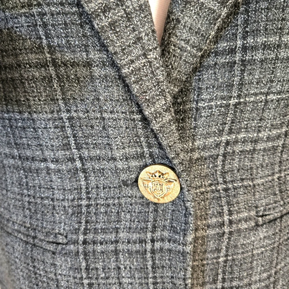 Alice Stuart Grey Plaid Woman's Jacket/Blazer Size Small - Picture 7 of 12